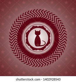 cat icon inside red icon or emblem