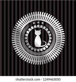 cat icon inside silvery emblem