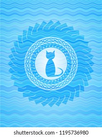 cat icon inside water emblem.