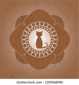 cat icon inside wood emblem