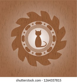 cat icon inside wood signboards
