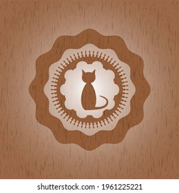 cat icon inside wooden signboards. 