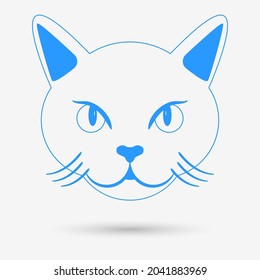 Cat icon, isolated object vector illustration.