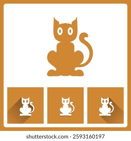 Cat icon isolated on white background with charger flat icon, EPS10