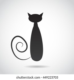 Cat icon isolated on white background. Vector art.