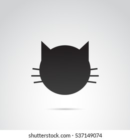 Cat Icon Isolated On White Background. Vector Art.