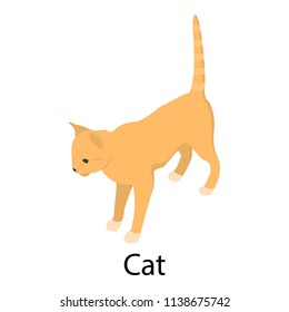 Cat icon. Isometric of cat vector icon for web design isolated on white background