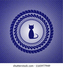 cat icon with jean texture