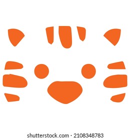 cat icon, kitten drawing for the kids, painting of baby tiger, wildlife or wild animal, the sign of power and danger