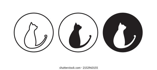 cat icon, kitten icons button, vector, sign, symbol, logo, illustration, editable stroke, flat design style isolated on white, pet veterinary clinic shop, House animals