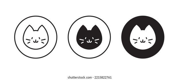 cat icon, kitten icons button, vector, sign, symbol, logo, illustration, editable stroke, flat design style isolated on white, pet veterinary clinic shop, House animals