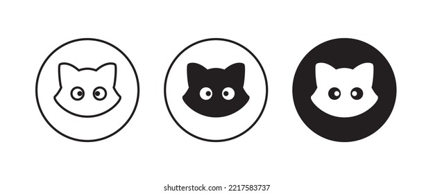 cat icon, kitten icons button, vector, sign, symbol, logo, illustration, editable stroke, flat design style isolated on white, pet veterinary clinic shop, House animals
