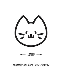 cat icon, kitten icons button, vector, sign, symbol, logo, illustration, editable stroke, flat design style isolated on white, pet veterinary clinic shop, House animals