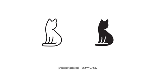 cat icon, kitten icons button, vector, sign, symbol, logo, illustration, editable stroke, flat design style isolated on white, pet veterinary clinic shop, House animals