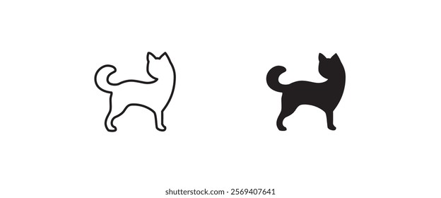 cat icon, kitten icons button, vector, sign, symbol, logo, illustration, editable stroke, flat design style isolated on white, pet veterinary clinic shop, House animals