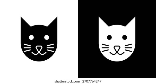 Cat icon line art editable stroke and solid collection for app design