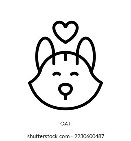 cat icon. Line Art Style Design Isolated On White Background