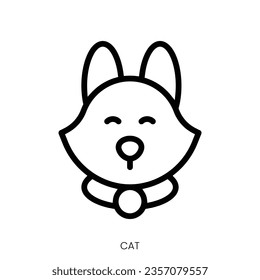 cat icon. Line Art Style Design Isolated On White Background