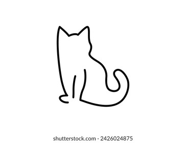 Cat icon line design template isolated illustration