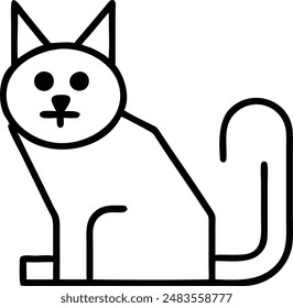 cat icon. Line Icon. Editable Stroke.