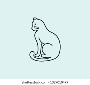 Cat icon line isolated on clean background. Cat icon concept drawing icon line in modern style. Vector illustration for your web mobile logo app UI design.