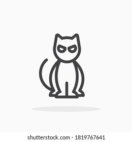 Cat icon in line style. For your design, logo. Vector illustration. Editable Stroke.