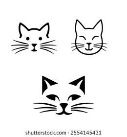 a cat icon logo design 