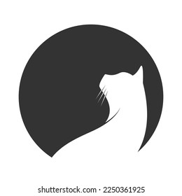 Cat icon logo design illustration