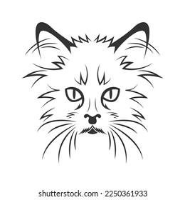 Ilustración del logotipo del icono del gato