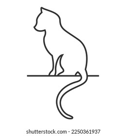 Cat icon logo design illustration
