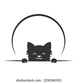 Cat icon logo design illustration