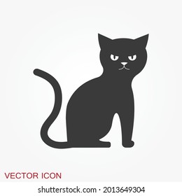 Cat icon. Logo design vector template Flat style.