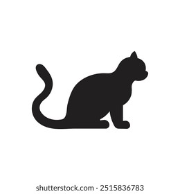 Cat icon logo silhouette design template illustration