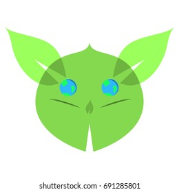 Cat icon, logo, symbol. Eco style.