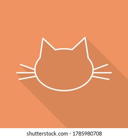 cat  icon  with long shadow vector