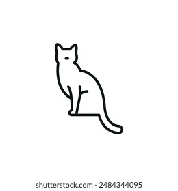 Cat icon. A minimalistic representation of a cat, a common household pet known for its independence and grace. Ideal for use in materials related to pet care, veterinary services. Vector illustration 