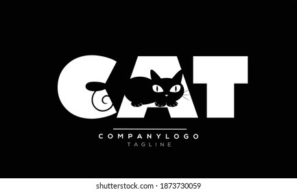 CAT Icon monogram letter text alphabet logo design