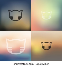 cat icon on blurred background