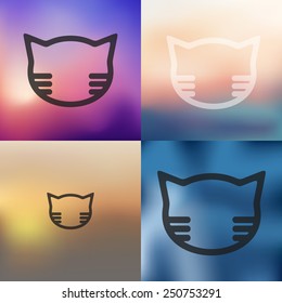 cat icon on blurred background