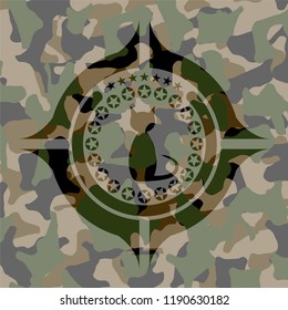 cat icon on camouflaged pattern
