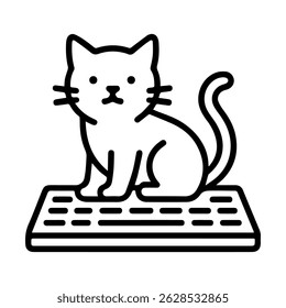 Cat icon on keyboard on white background vector
Vector icon remote work freelance