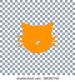 Cat  icon on transparent background. Orange icon