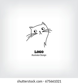 Cat Icon on White Background
