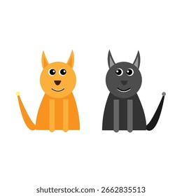 Cat icon. Orange black pair. Pet animals vector. Simple cartoon style. EPS 10.