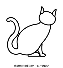 Cat icon, outline style