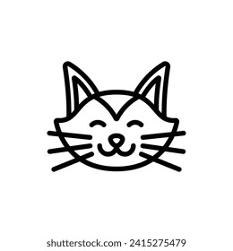 diseño vectorial de estilo de contorno de icono de gato