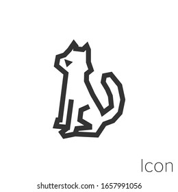 cat icon outline in vector.