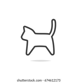 Cat icon outline vector