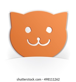 cat icon paper style full vector