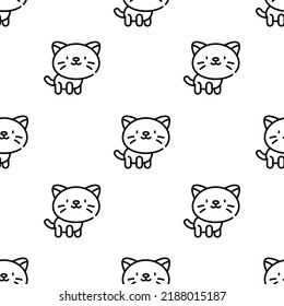 cat icon pattern. Seamless cat pattern on white background.